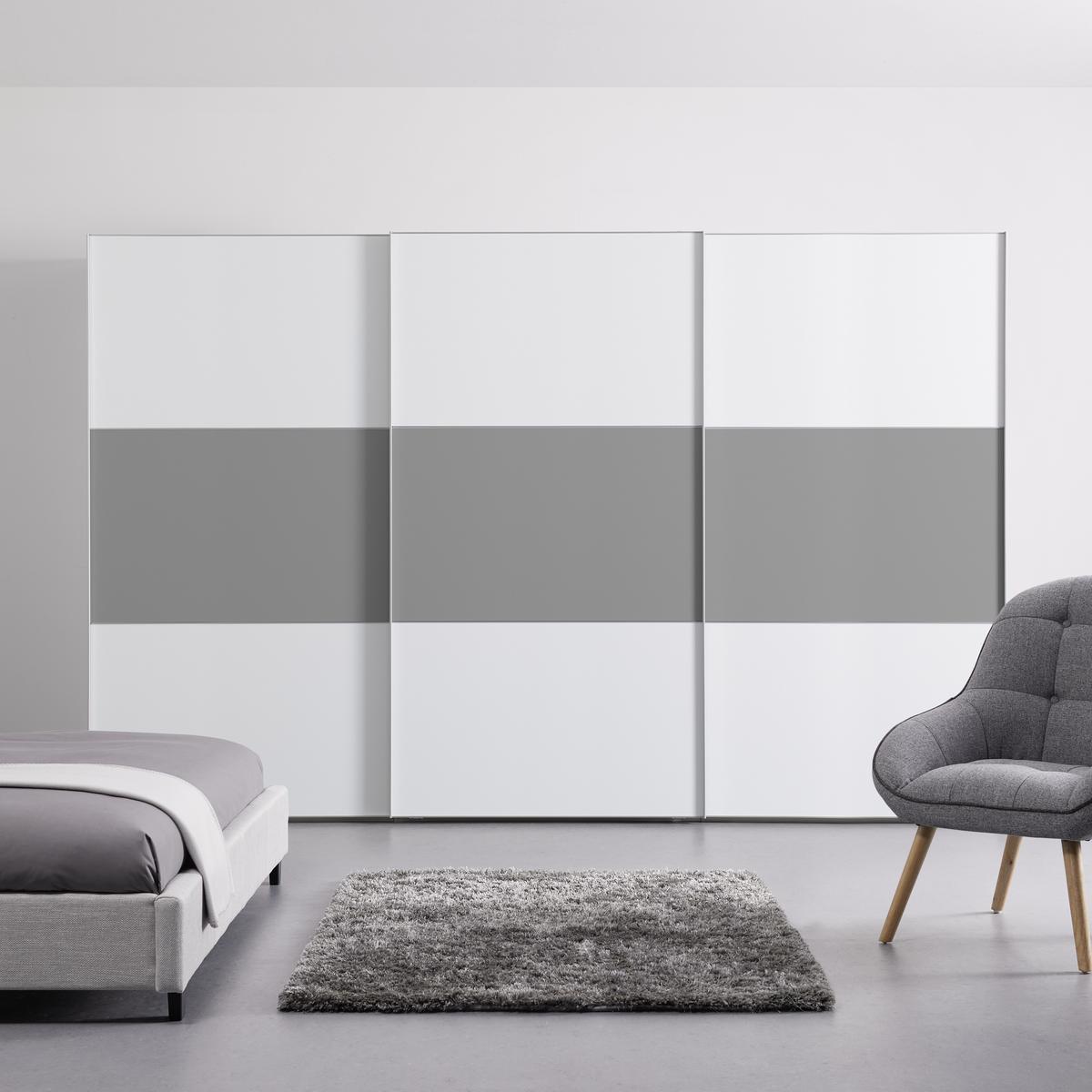 Ormar S Kliznim Vratima Includo - bijela/siva, Moderno, drvni materijal/metal (336/222/68cm) - Premium Living