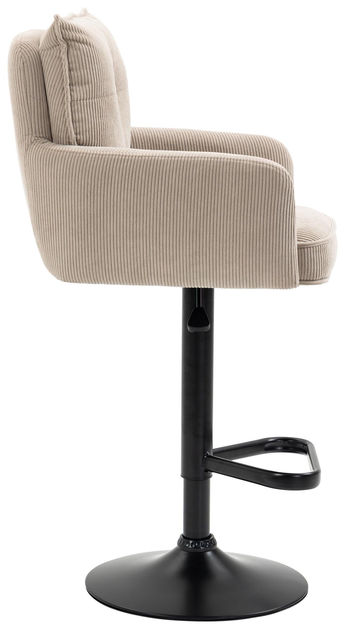 STOŁEK BAROWY POINT -EXKLUSIV- - beżowy/kremowy, Design, metal/tkanina (54/98-120/58cm) - Novel