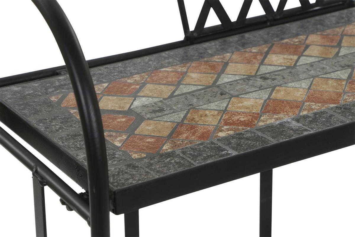GARTENREGAL 380823 - Multicolor/Schwarz, MODERN, Keramik/Metall (62/142/29cm) - Siena Garden