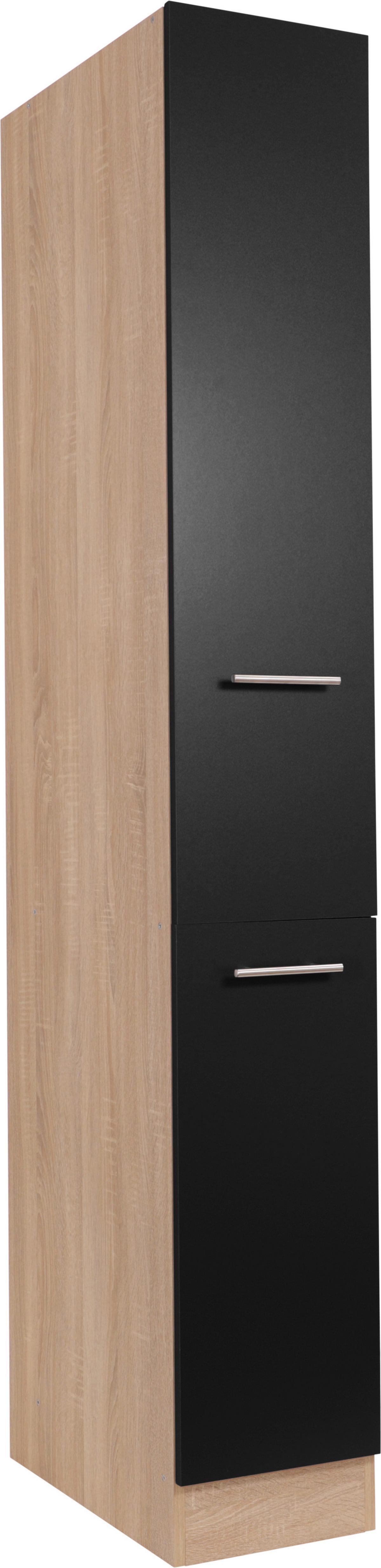 Izvlečna Omara Merle, Barva Hrasta, Črna - srebrne barve/črna, Basics, kovina/leseni material (30/200/60cm) - Respekta