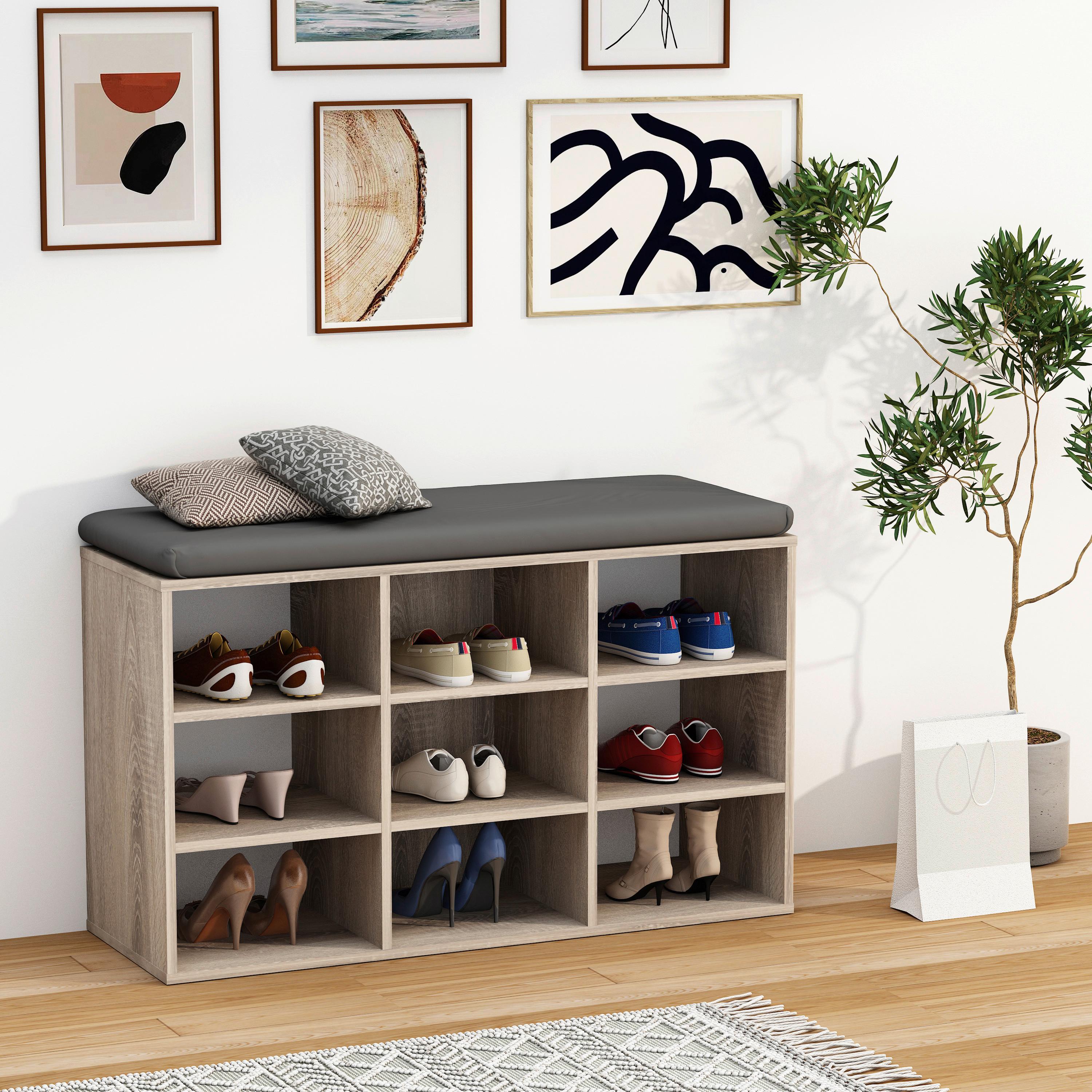 Schuhregal HINSOL Sonoma Eiche ca. 80x50x30cm - Sonoma Eiche, Design, Holzwerkstoff (80/50/30cm) - MID.YOU