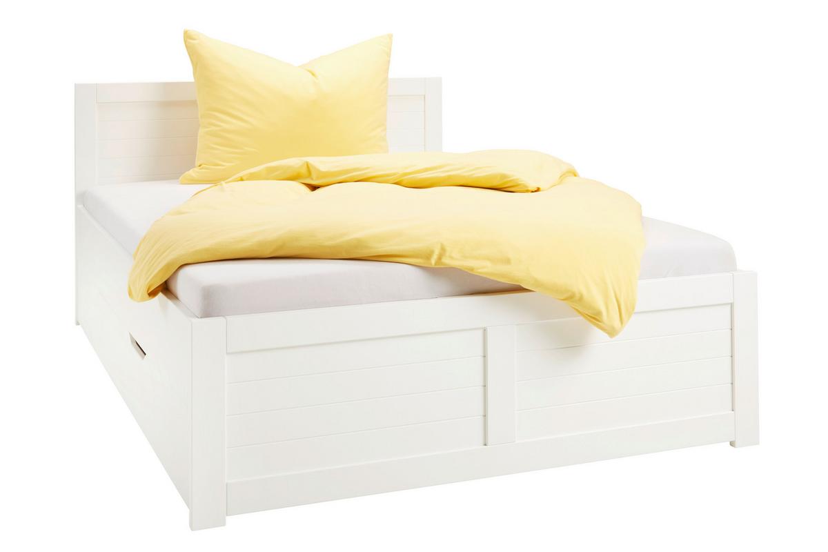 Postelja Madita, Bela, 160x200 - bela, Romantika, leseni material/les (166/90/206cm) - Mömax