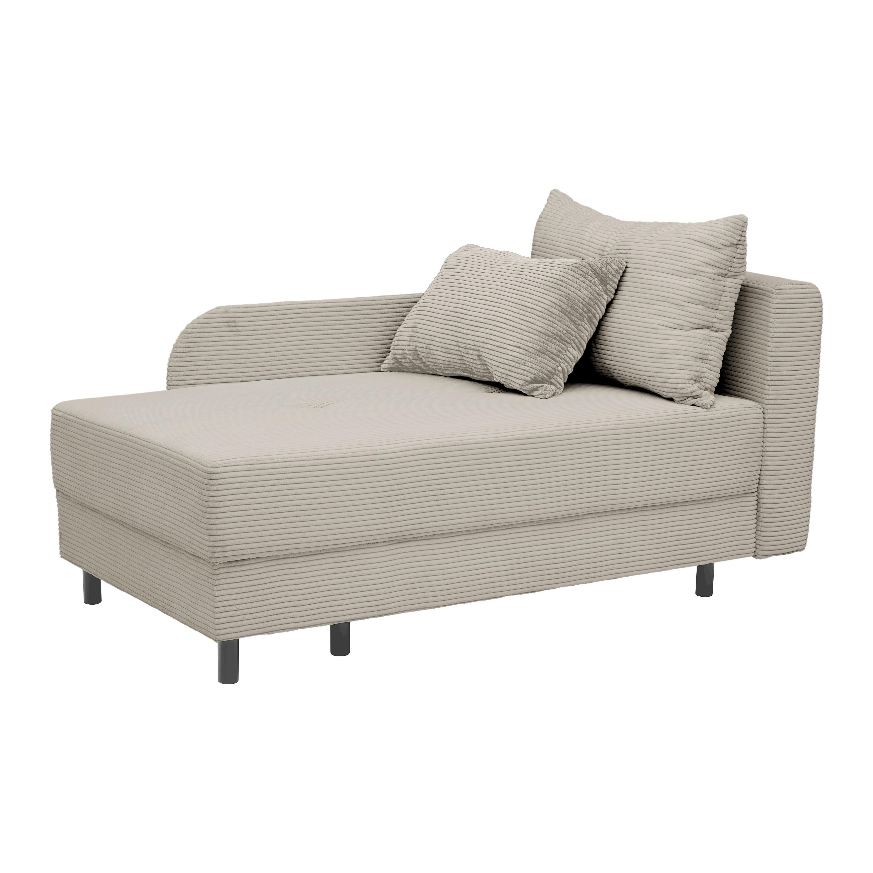 Liege Nova Beige - Beige/Schwarz, MODERN, Holz/Textil (145/62/85cm) - Mömax