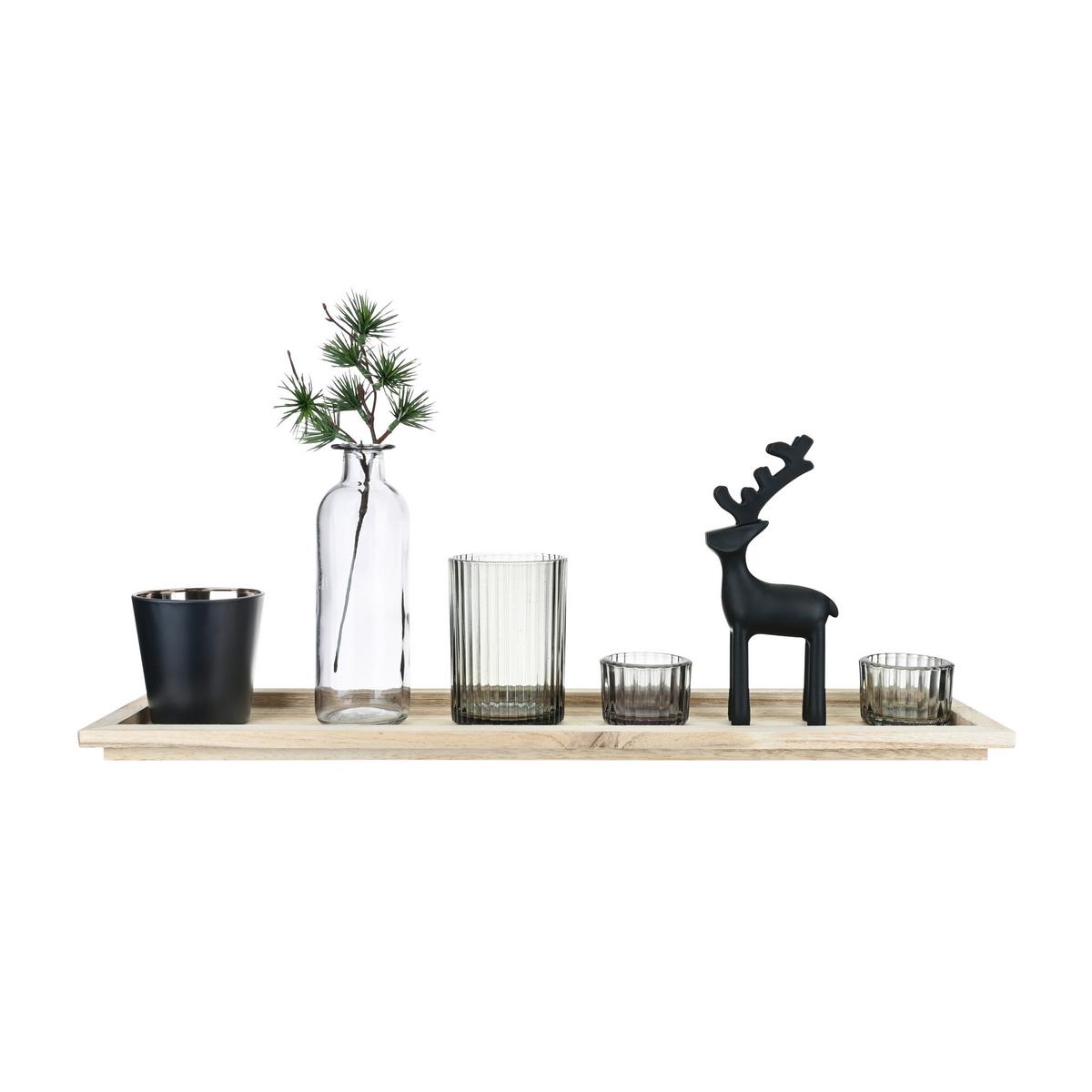 Kerzenteller Xmas Multicolor - Multicolor, MODERN, Glas/Holz (50cm) - Modern Living