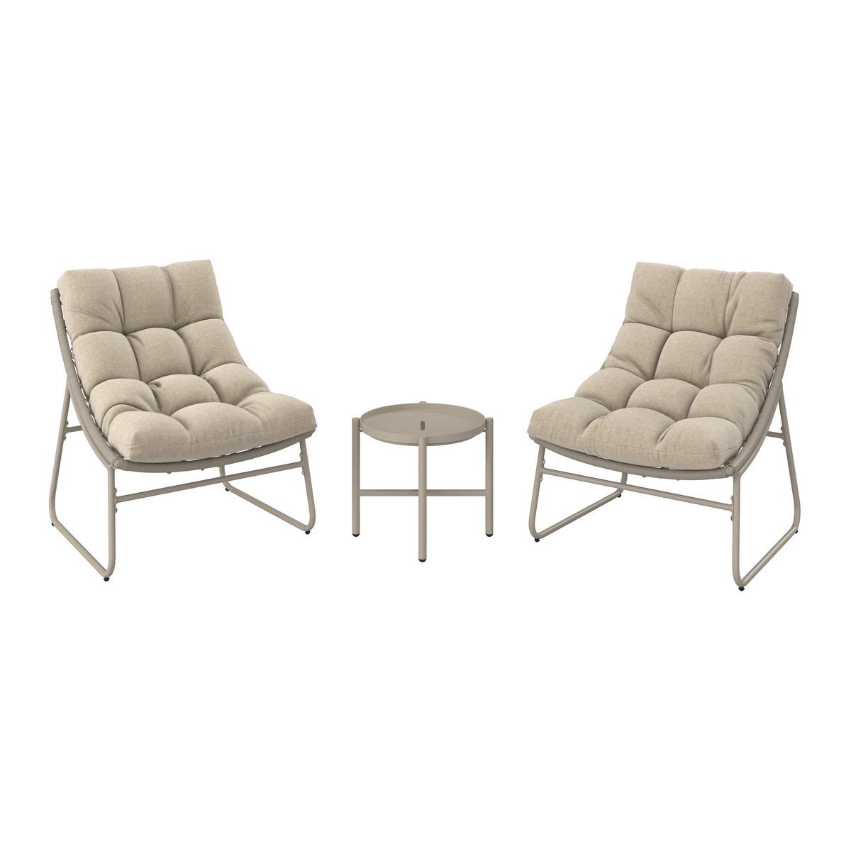 Set balcon Elia - crem, Modern, plastic/metal - Bessagi Garden
