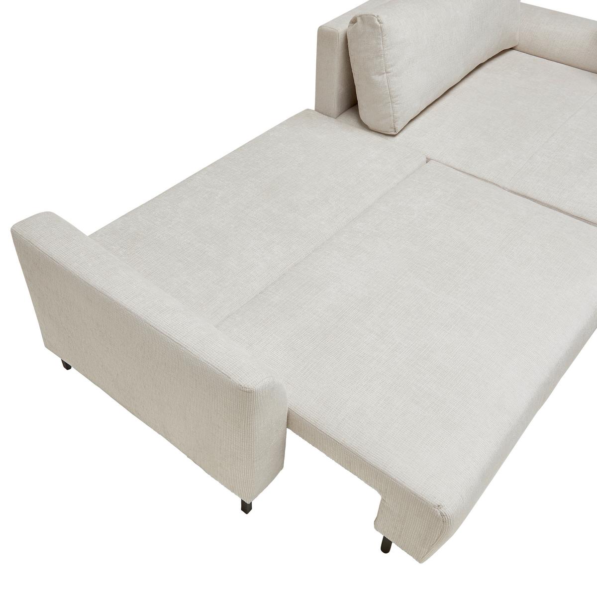 Ecksofa Integra Beige - Beige/Schwarz, Textil/Metall (294/81-93/170cm) - Mömax