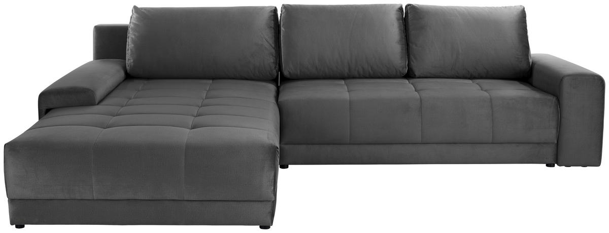 Kutna Garnitura Adria - tamno siva, Moderno, tekstil (213/308cm) - Modern Living