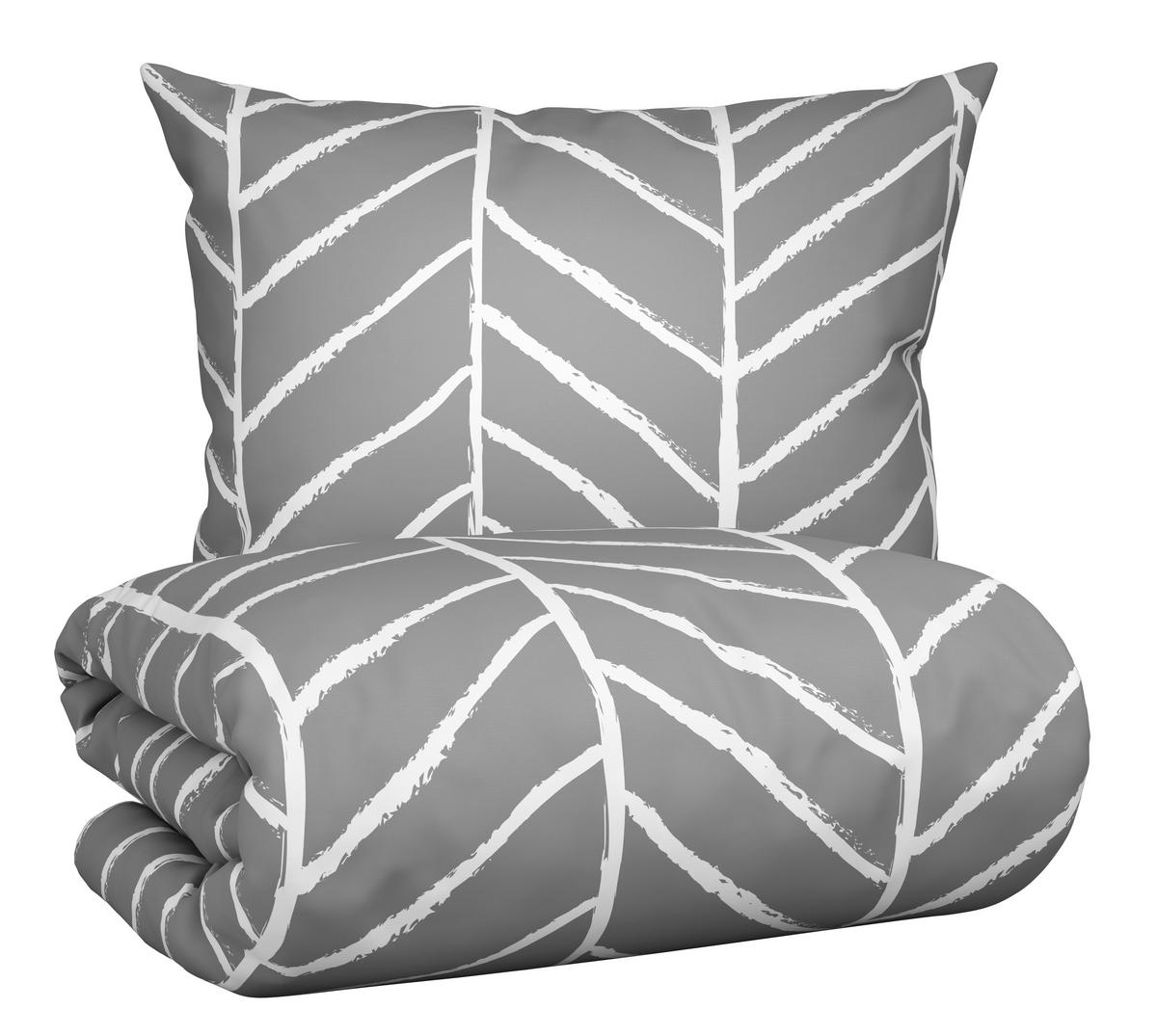 Posteljina Marble 140x200/60x80 Cm - siva, Konvencionalno, tekstil (140/200cm) - Modern Living