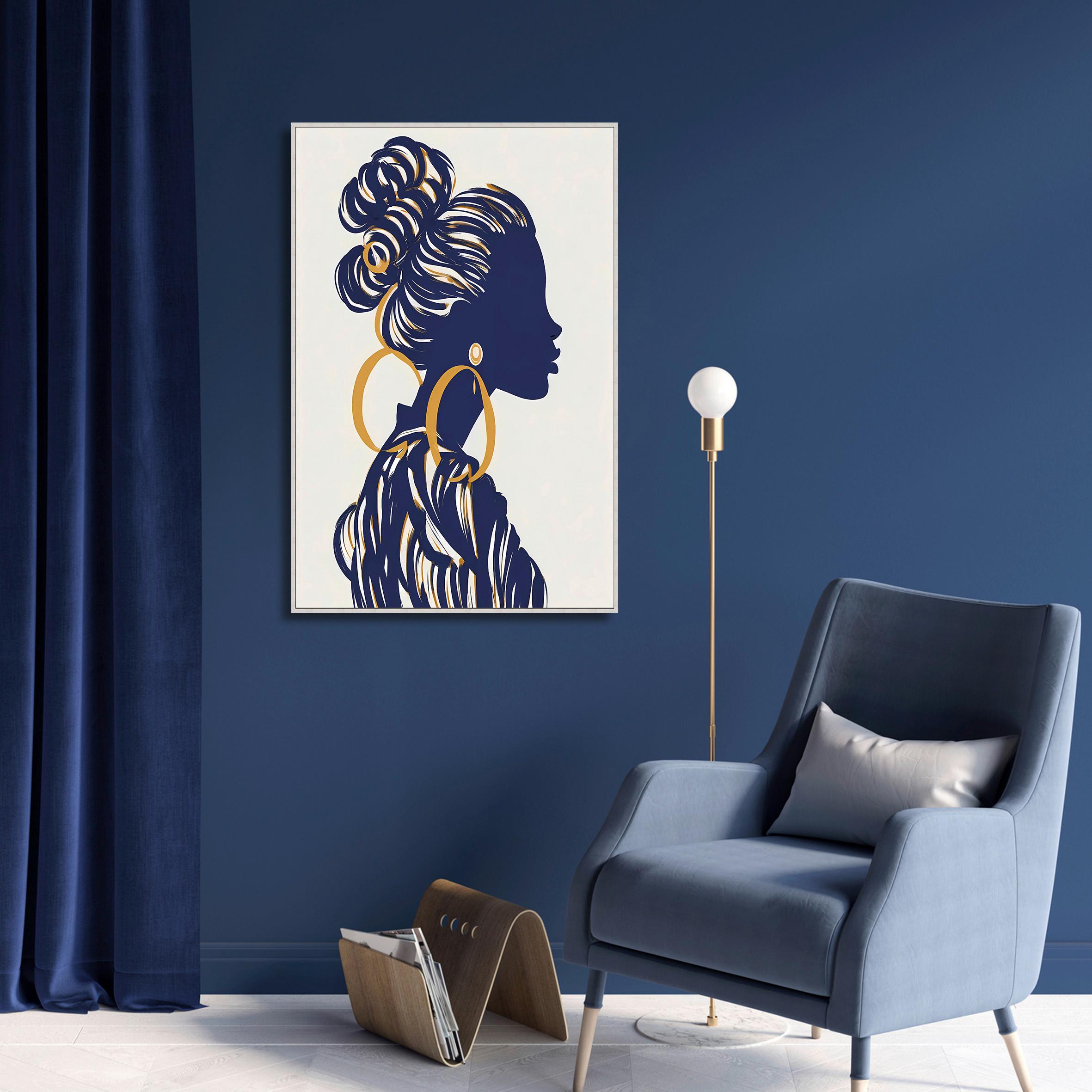 Keilrahmenbild Lotta ca. 60x90cm - Blau/Goldfarben, MODERN, Holzwerkstoff/Kunststoff (60/90cm) - Premium Living
