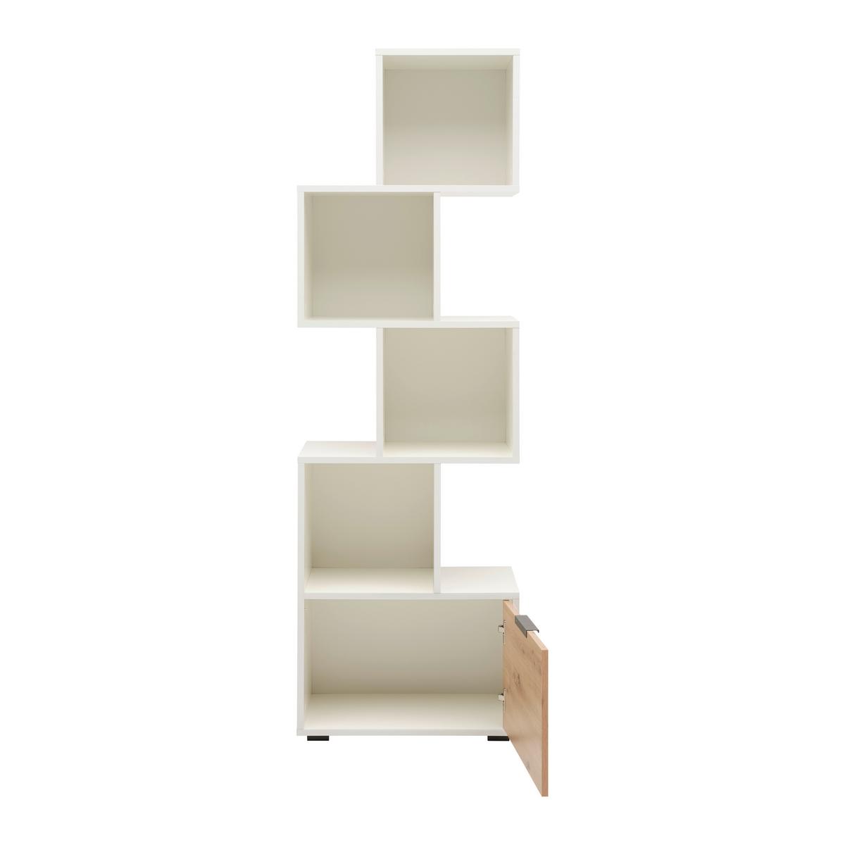 Regal Steps, Bela, Barva Hrasta - črna/bela, Moderno, umetna masa/leseni material (60/188/36cm) - Mömax