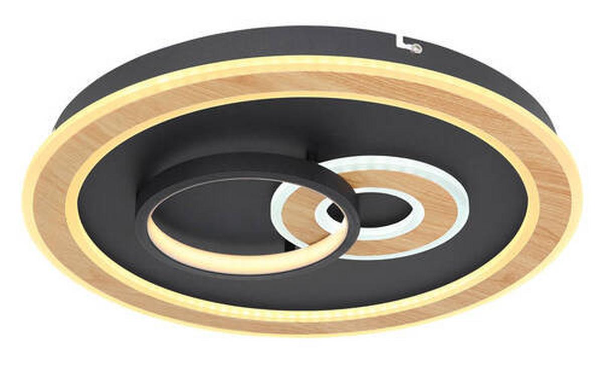 Led Svjetiljka Stropna 48551-50sh/ Smart - crna/opalna, Design, metal/plastika (50/7cm) - Globo
