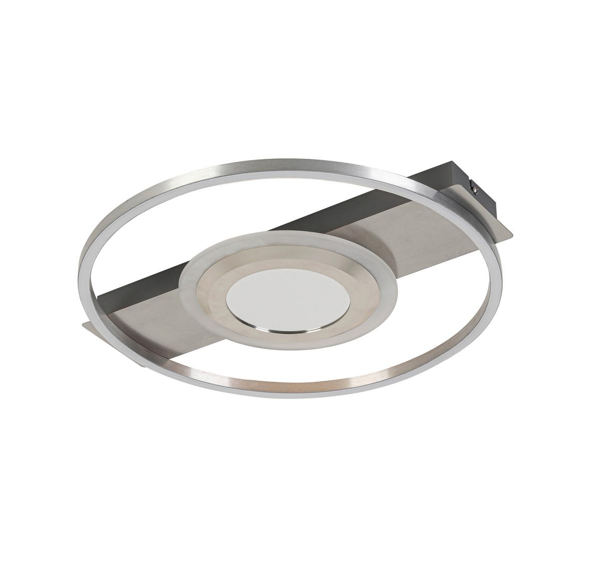 LAMPA SUFITOWA LED SANDRA - szary/kolor niklowy, Trend, tworzywo sztuczne/metal (42/40/6cm) - Novel