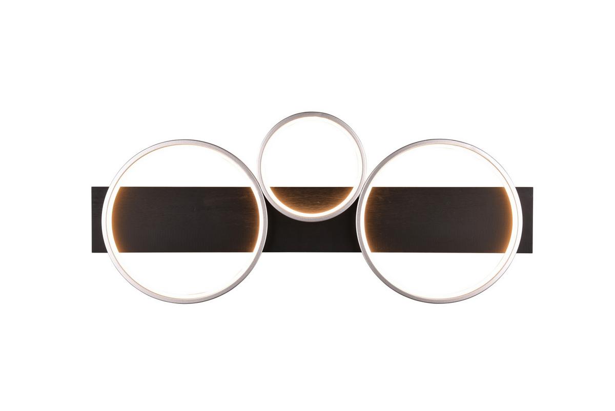 LED-Deckenleuchte Medera Schwarz/Titanfarben max. 33 W - Titanfarben/Schwarz, Basics, Holz/Metall (80,0/8,0/34,5cm) - Trio Leuchten