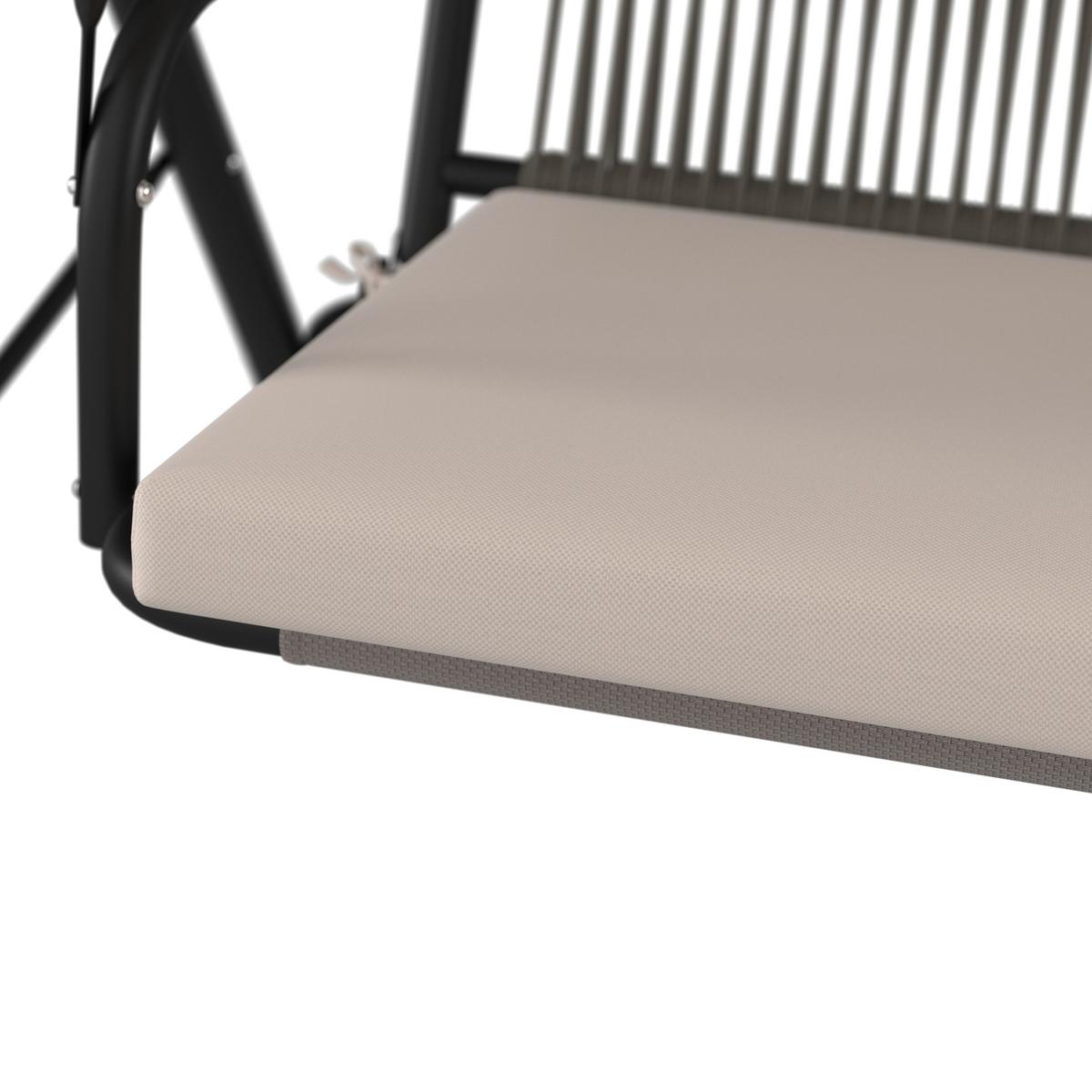 Gugalnica Savanna, Svetlo Siva - črna/svetlo siva, Moderno, kovina/tekstil (170/162/120cm) - Bessagi Garden