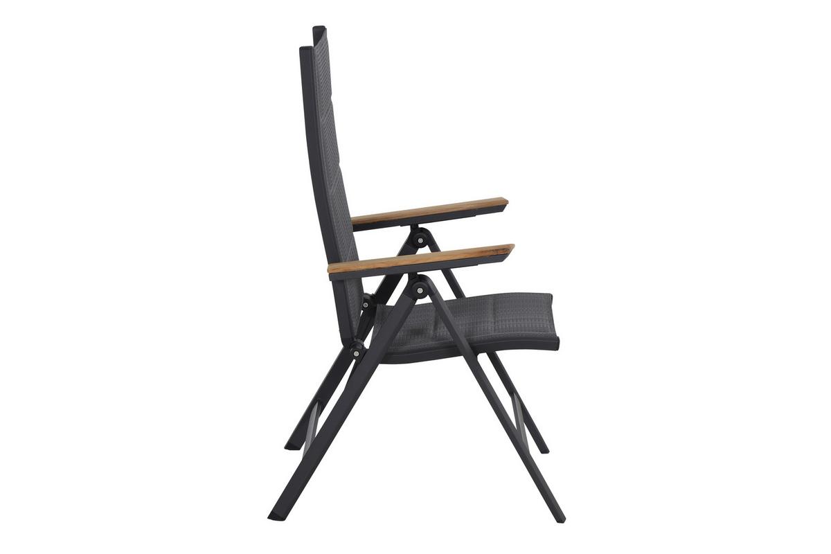 Gartenstuhl-Set Tesor 2-tlg. Anthrazit Hochlehner - Anthrazit, Basics, Holz/Kunststoff (59/110/68cm) - Siena Garden
