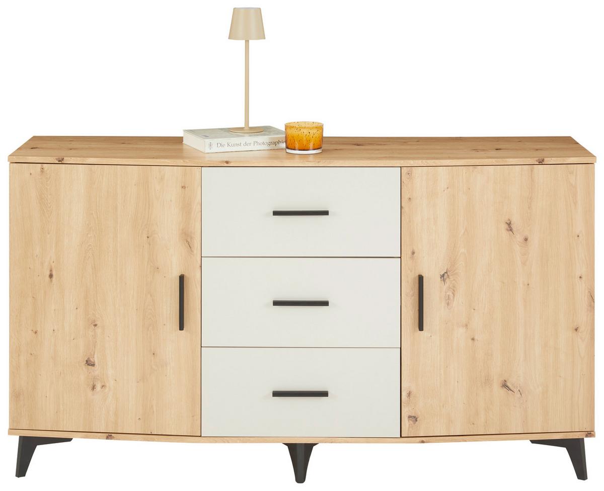 Comodă IVONA - cașmir/stejar Artisan, Trend, material pe bază de lemn (160/90/45cm) - Modern Living