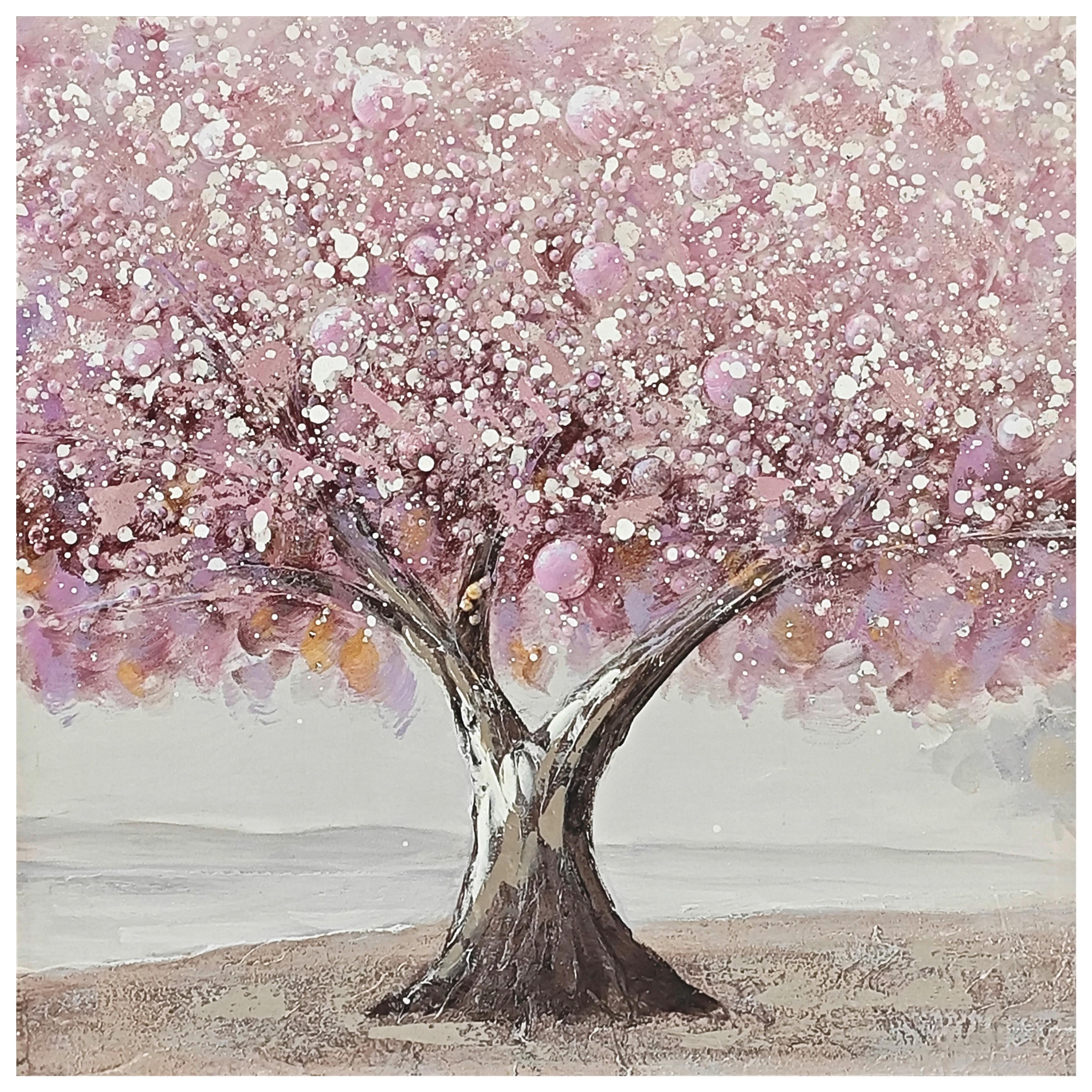 Slika Na Platnu Abre Rose - pink/bež, Moderno, tekstil/les (80/80/3cm) - Mömax