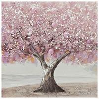 Slika Na Platnu Abre Rose - pink/bež, Moderno, tekstil/les (80/80/3cm) - Mömax