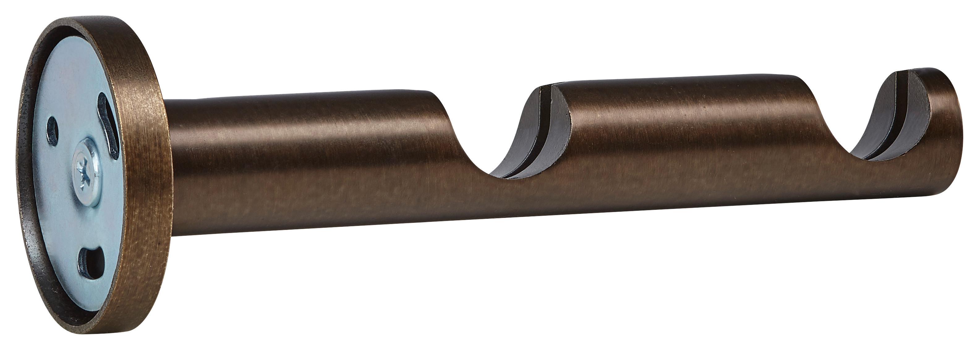 Doppelträger Rillcube in Bronze - Bronzefarben, Metall (12cm) - Modern Living