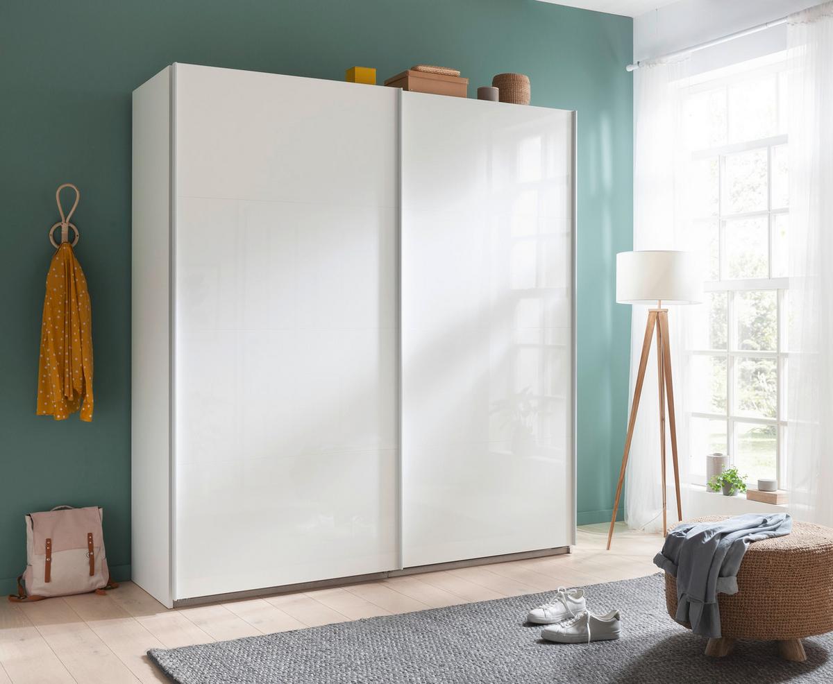 Schwebetürenschrank Lago in Weiß ca. 251x222x60cm - Weiß, MODERN, Holzwerkstoff/Metall (251/222/60cm) - Mömax