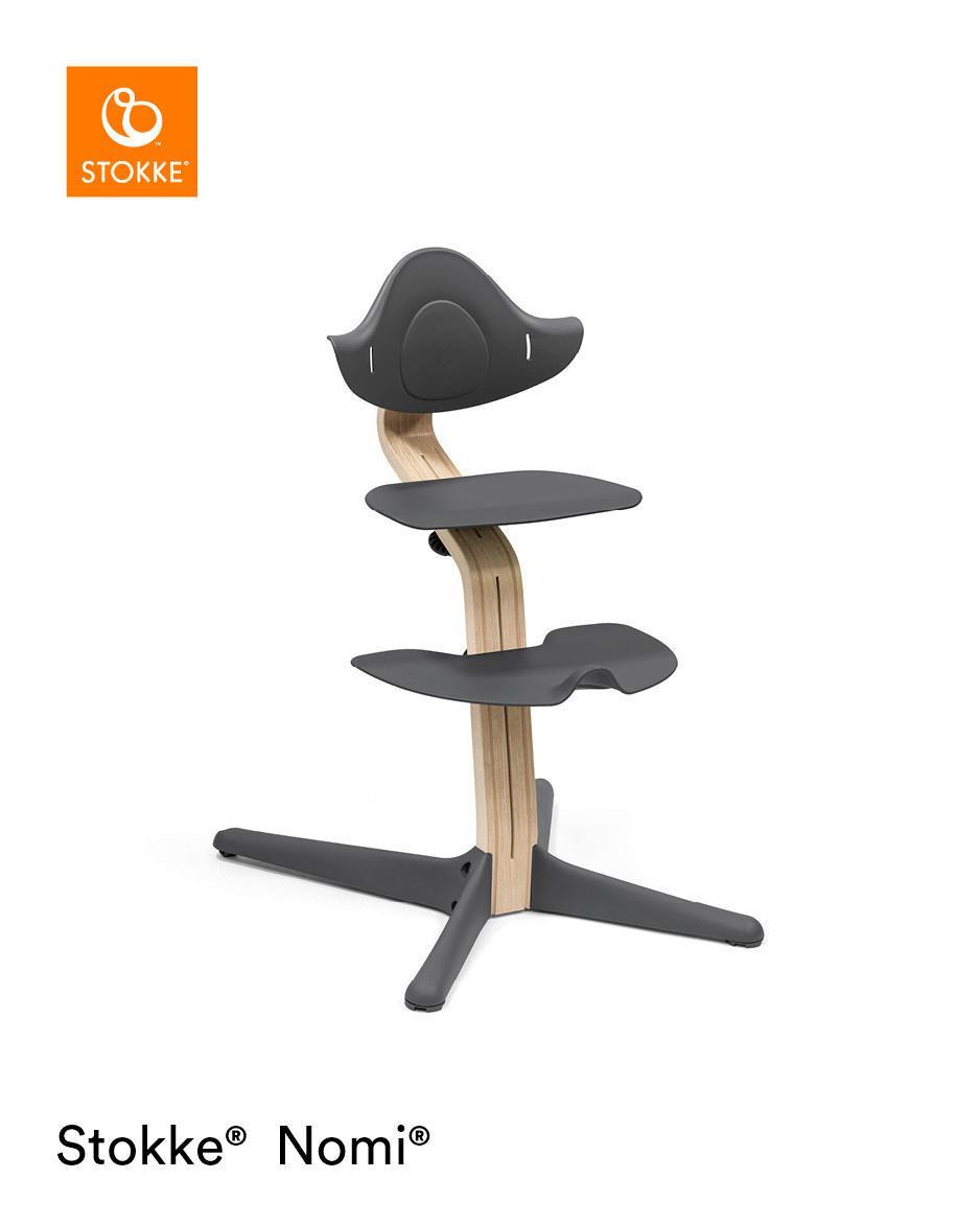 WYSOKIE KRZESŁO 626504 NOMI - antracytowy/naturalny, Basics, drewno (52/83,50/59cm) - Stokke