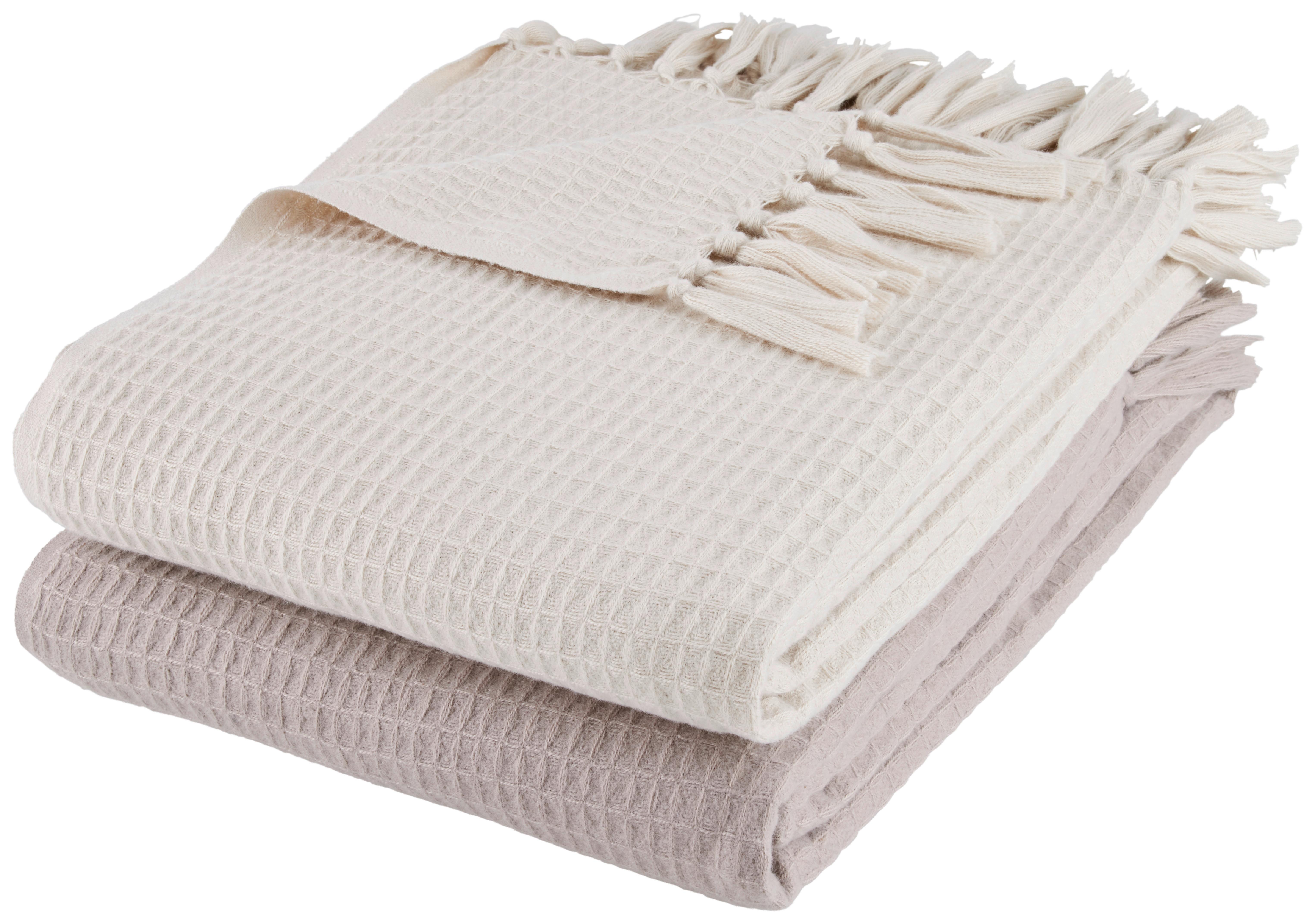 Decke Susa in Creme ca. 140x180cm - Creme, MODERN, Textil (140/180cm) - Modern Living