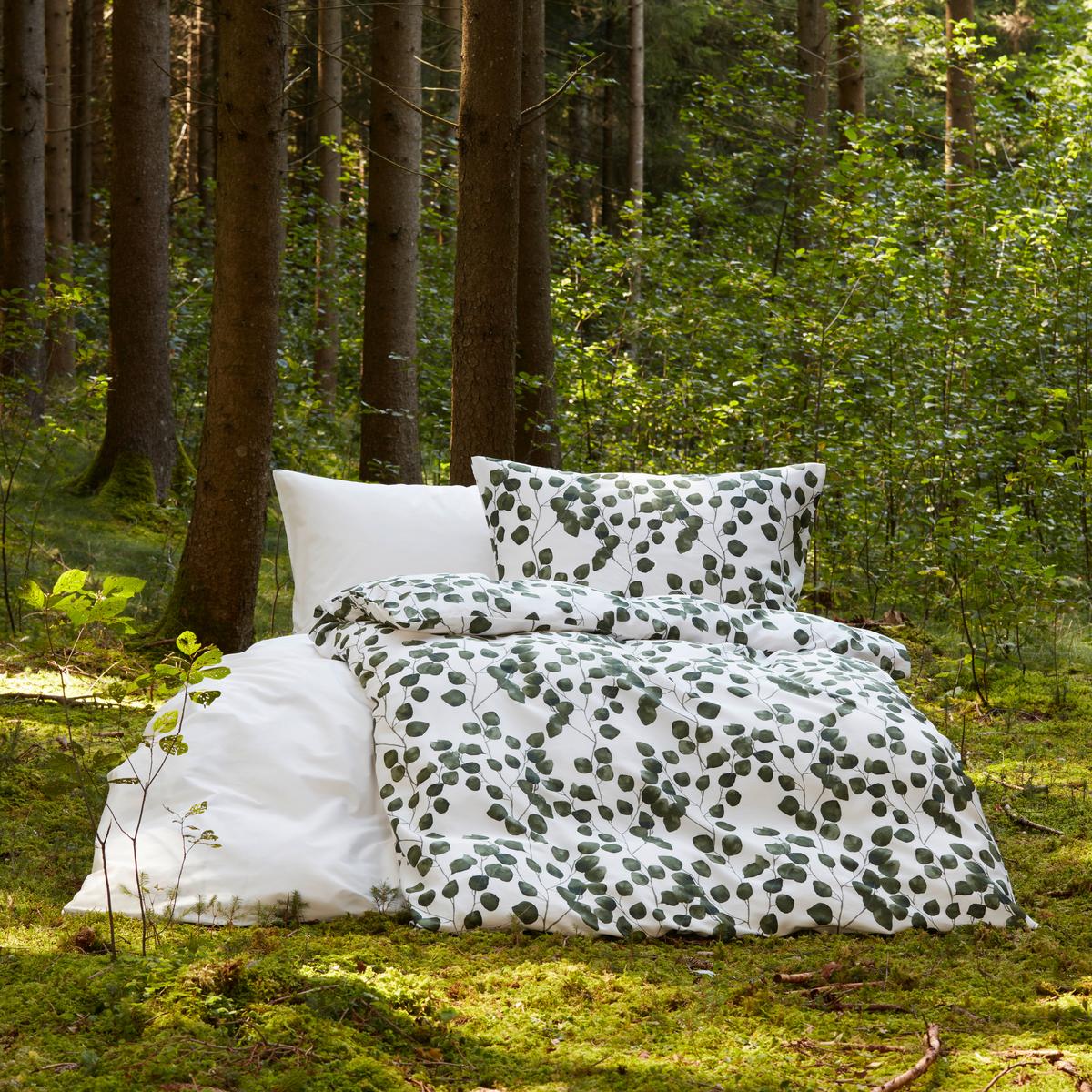 Bettwäsche Bio Eva Design ca. 160x210cm - Olivgrün, Modern, Textil (160/210cm) - ecoTree