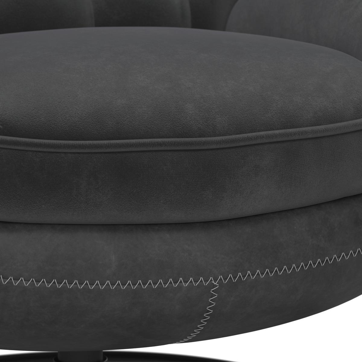 Relax Fotel Lábtartóval Essy - sötétszürke, Modern, textil/fém (83/84,5/86cm) - Bessagi Home