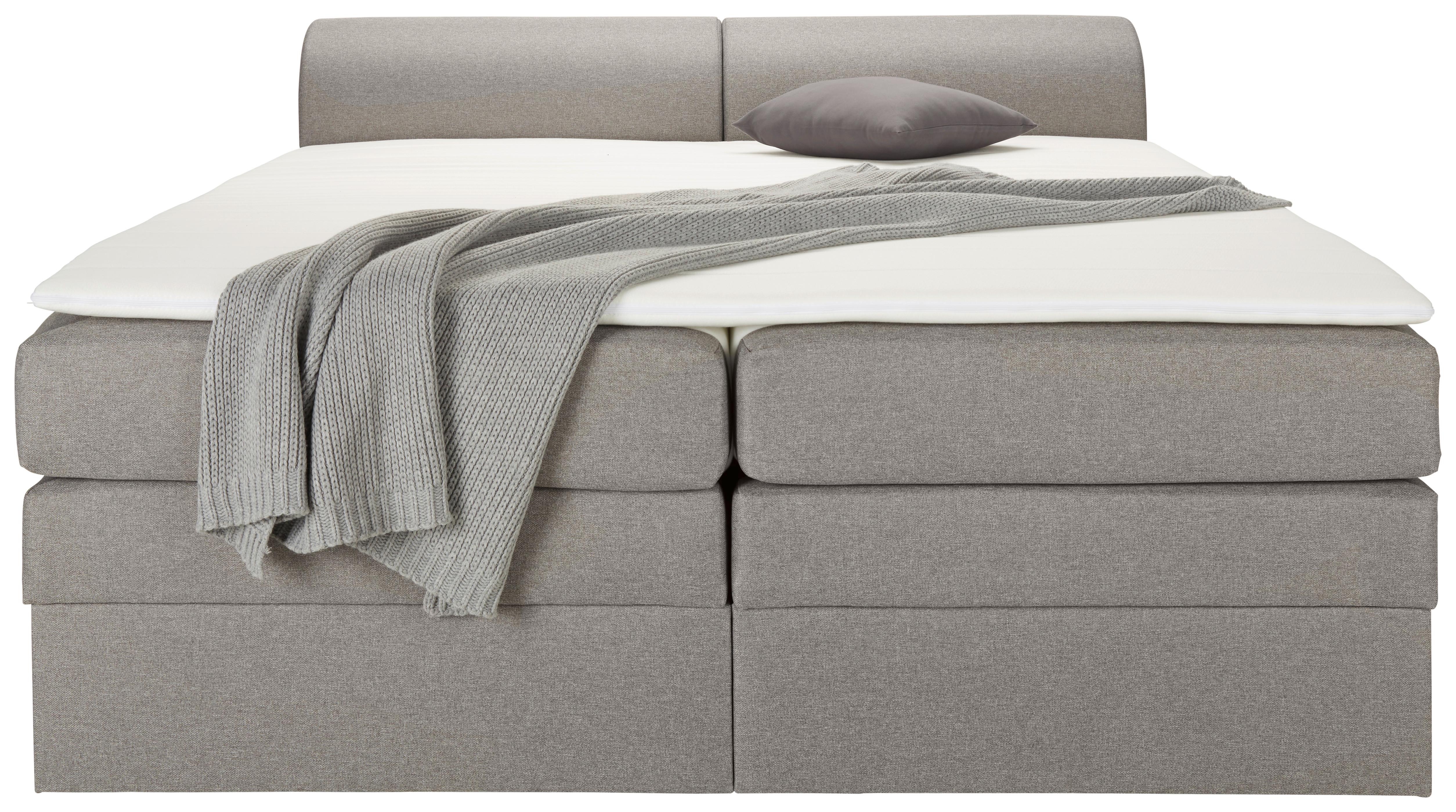 Boxspringbett Flexi 2 in Grau ca. 180x200cm - Schwarz/Grau, KONVENTIONELL, Kunststoff/Textil (180/200cm) - Based