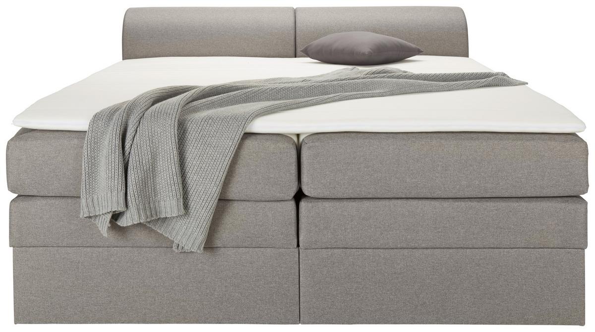 Boxspringbett Flexi 2 in Grau ca. 180x200cm - Schwarz/Grau, KONVENTIONELL, Kunststoff/Textil (180/200cm) - Based