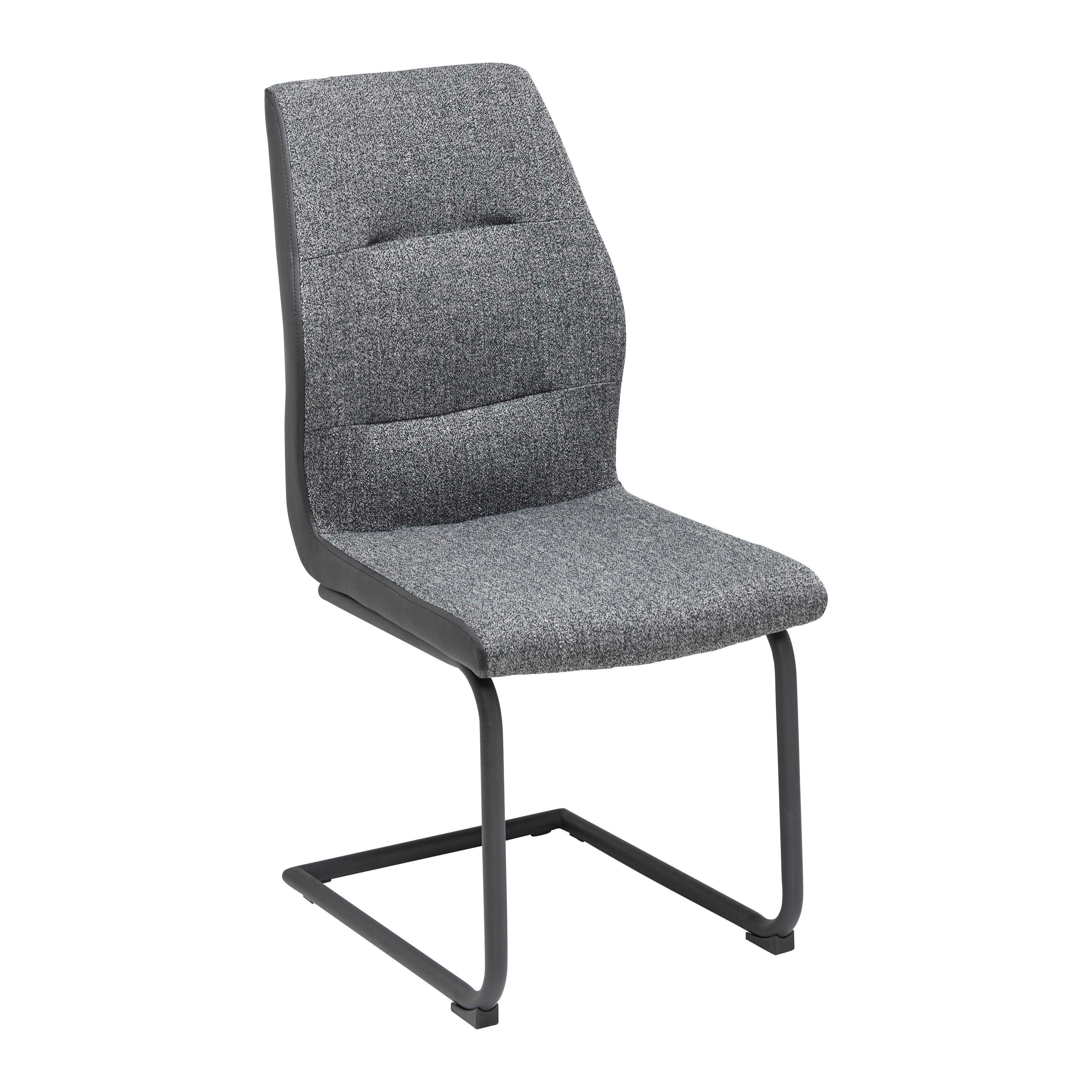 KRZESŁO NA PŁOZIE CANIO - czarny/ciemnoszary, Modern, metal/drewno (44/96/57cm) - Bessagi Home