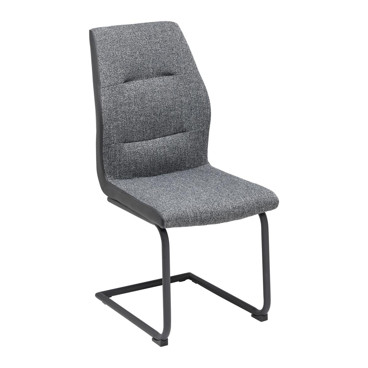 KRZESŁO NA PŁOZIE CANIO - czarny/ciemnoszary, Modern, metal/drewno (44/96/57cm) - Bessagi Home