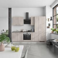 Küchenblock Riva High m. Geräten Grau - Schieferfarben/Edelstahlfarben, MODERN, Holzwerkstoff/Metall (270cm) - Nobilia