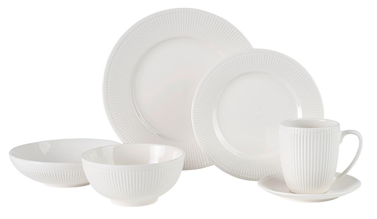 SERWIS OBIADOWO-ŚNIADANIOWY NELE - biały, Konventionell, ceramika - Landscape