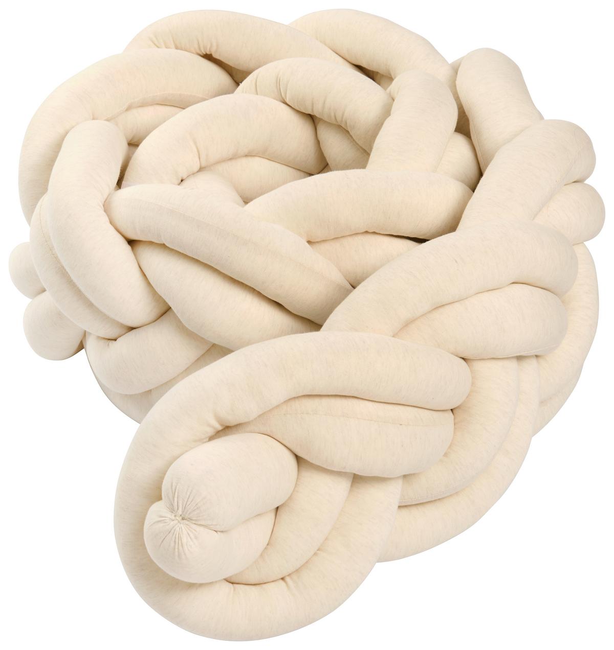OCHRANIACZ DO ŁÓŻECZKA DOUBLE  CREME - beżowy, Trend, tkanina (24/200cm) - Patinio