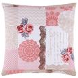 Zierkissen Patch Pink 45x45cm - Pink, ROMANTIK / LANDHAUS, Textil (45/45cm) - ZANDIARA