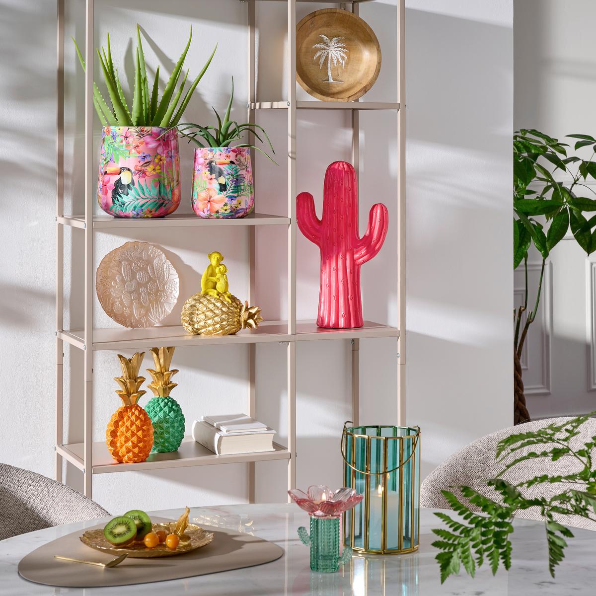 Dekor Kaktusz Cactus - pink, Design, fém (23/40/11cm)