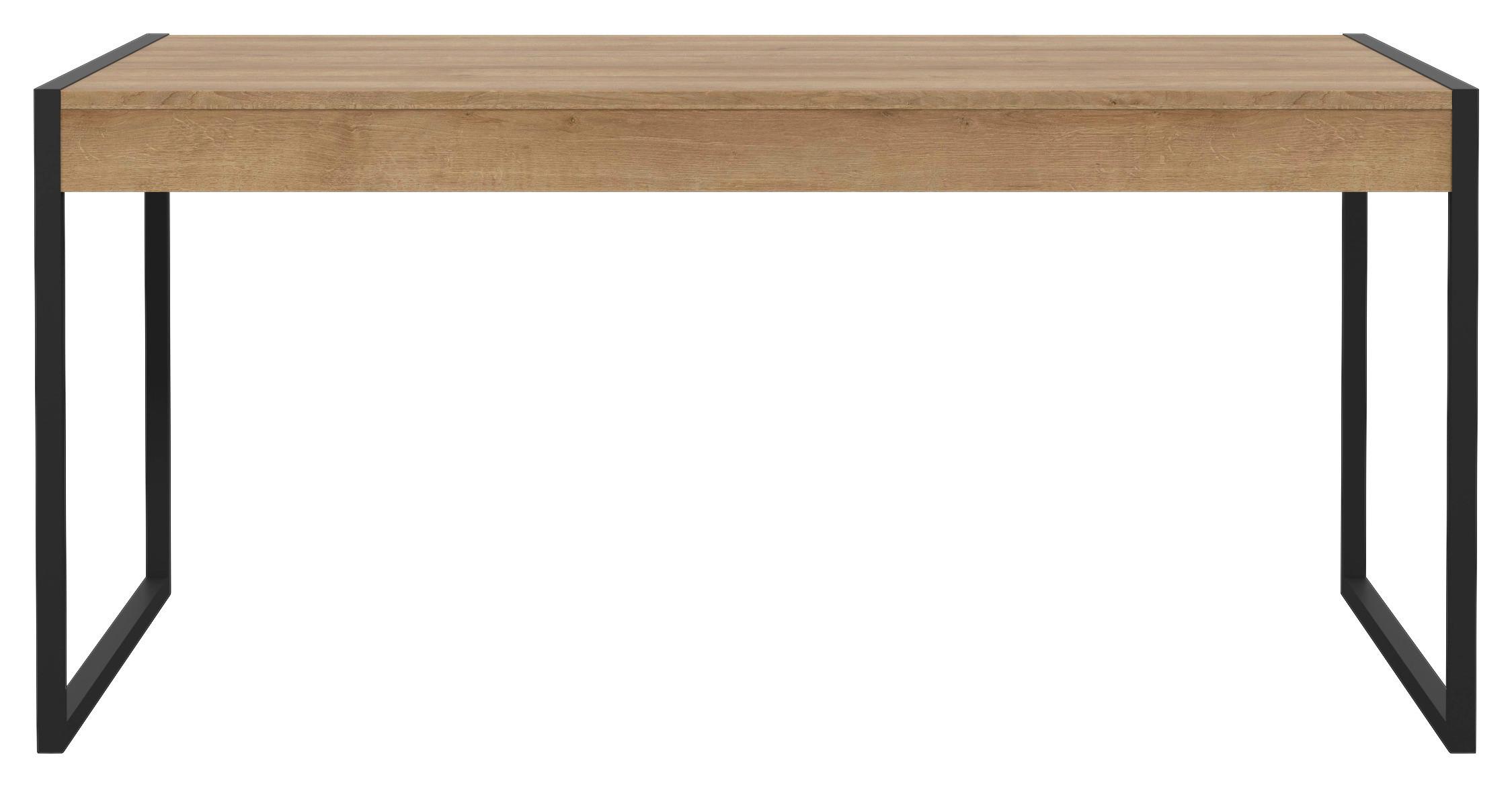 Étkezőasztal High Rock - tölgyfa színű/fekete, Design, faalapú anyag/fém (166/76,9/90,2cm) - Mömax