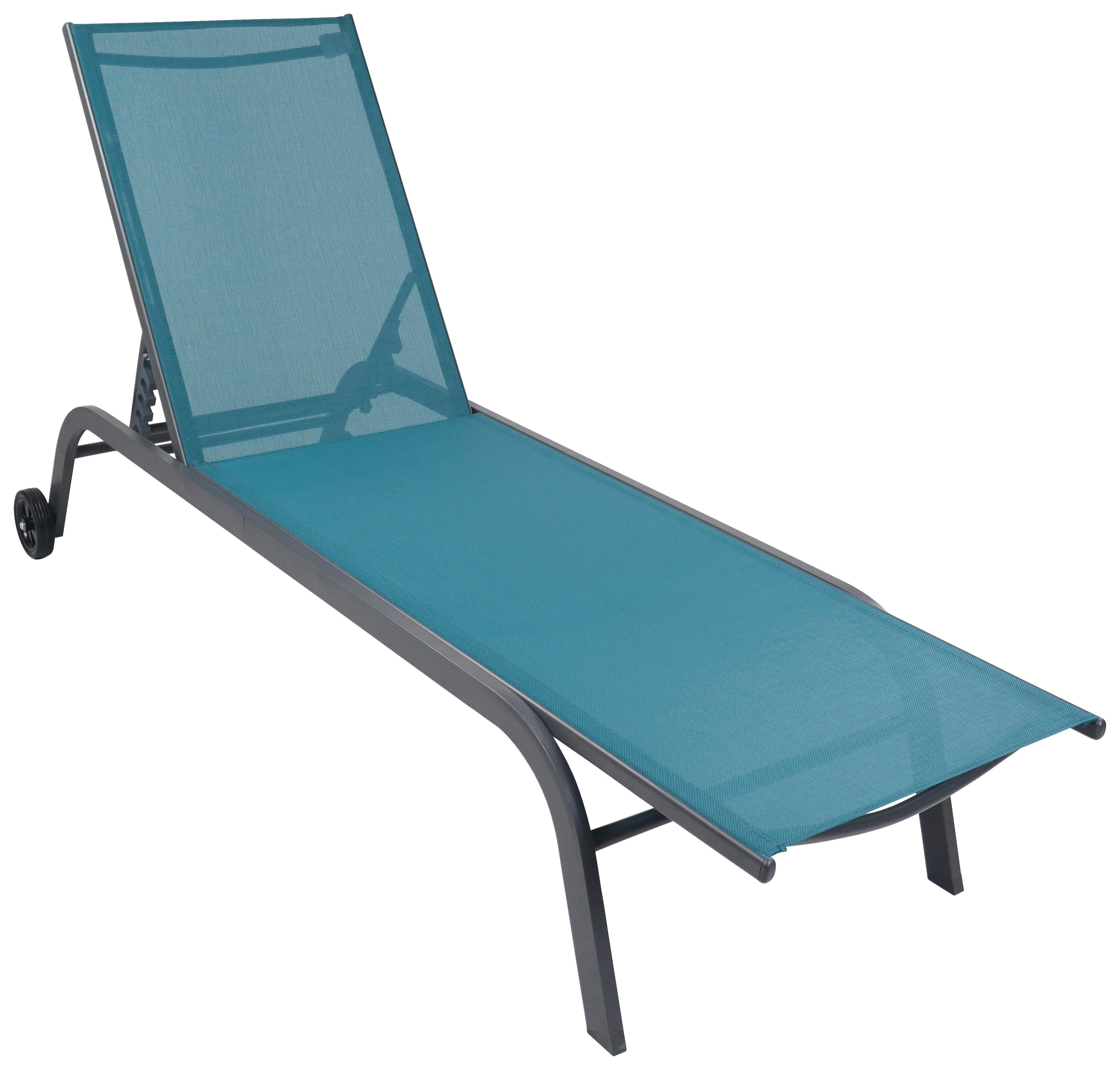 CHAISE LONGUE DE JARDIN SONLAS - Blau, Modern, Kunststoff/Textil (32/58/192cm) - Ambia Garden