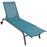 GARTENLIEGE SONLAS - Blau, Modern, Kunststoff/Textil (32/58/192cm) - Ambia Garden