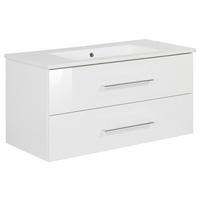 Waschtischkombi B.Perfekt Weiß - Silberfarben/Weiß, MODERN, Keramik/Holzwerkstoff (103cm) - MID.YOU