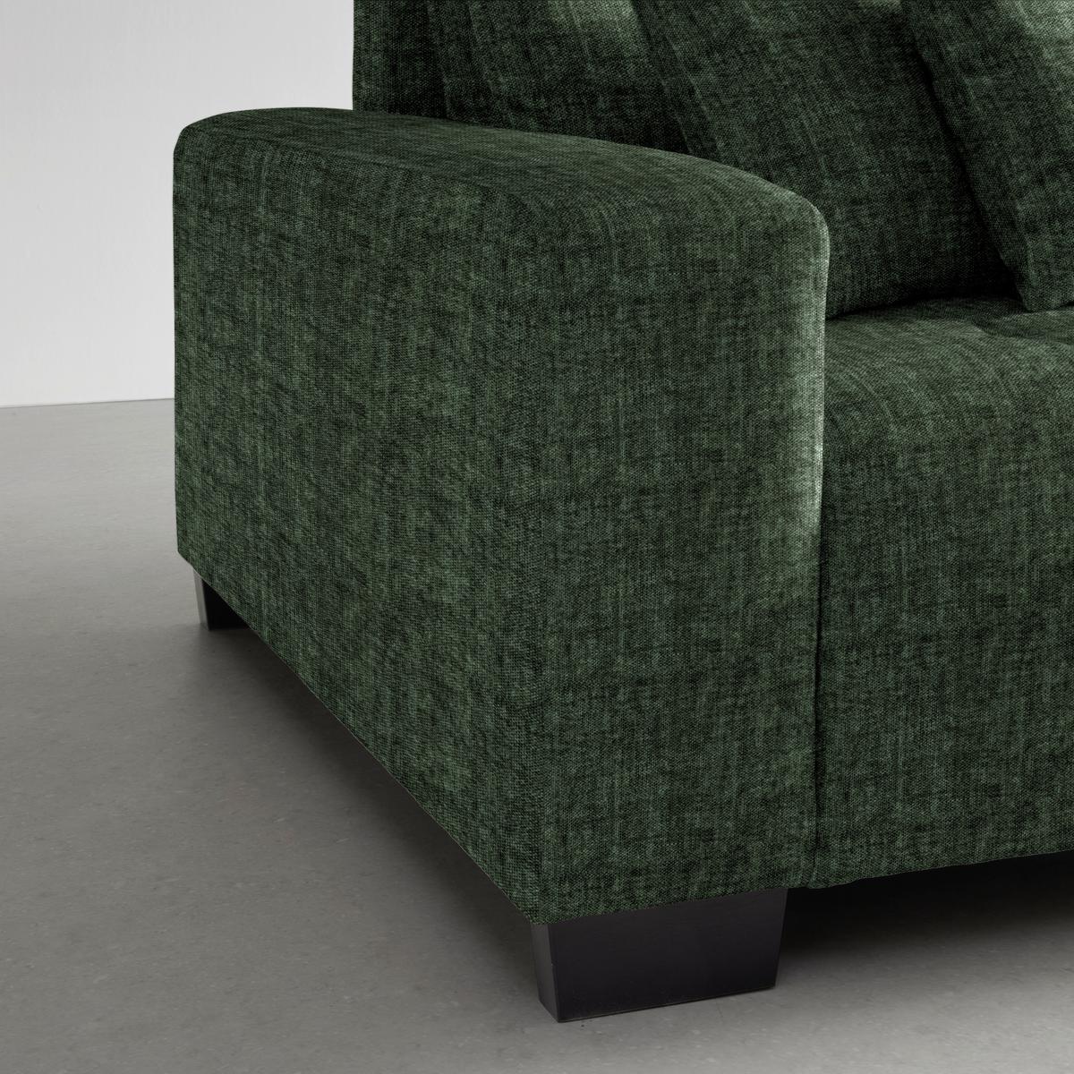 Bigsofa Matteo Dunkelgrün - Dunkelgrün/Schwarz, MODERN, Holz (246/93/124cm) - Based