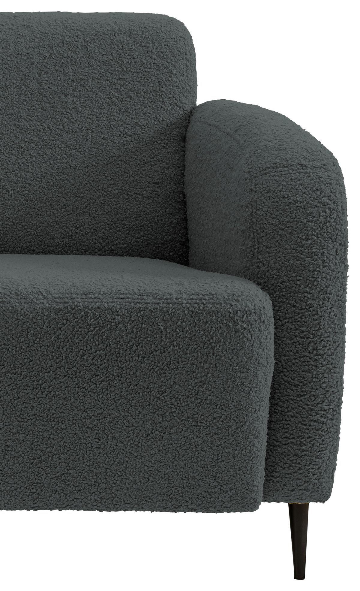 Sessel Marone Anthrazit Teddystoff - Anthrazit/Schwarz, MODERN, Textil/Metall (85/76/90cm) - Livetastic