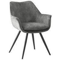 KRZESŁO Z PODŁOKIETNIKAMI SETTANTA - czarny/szary, Modern, metal/drewno (62/85/64cm) - Livetastic