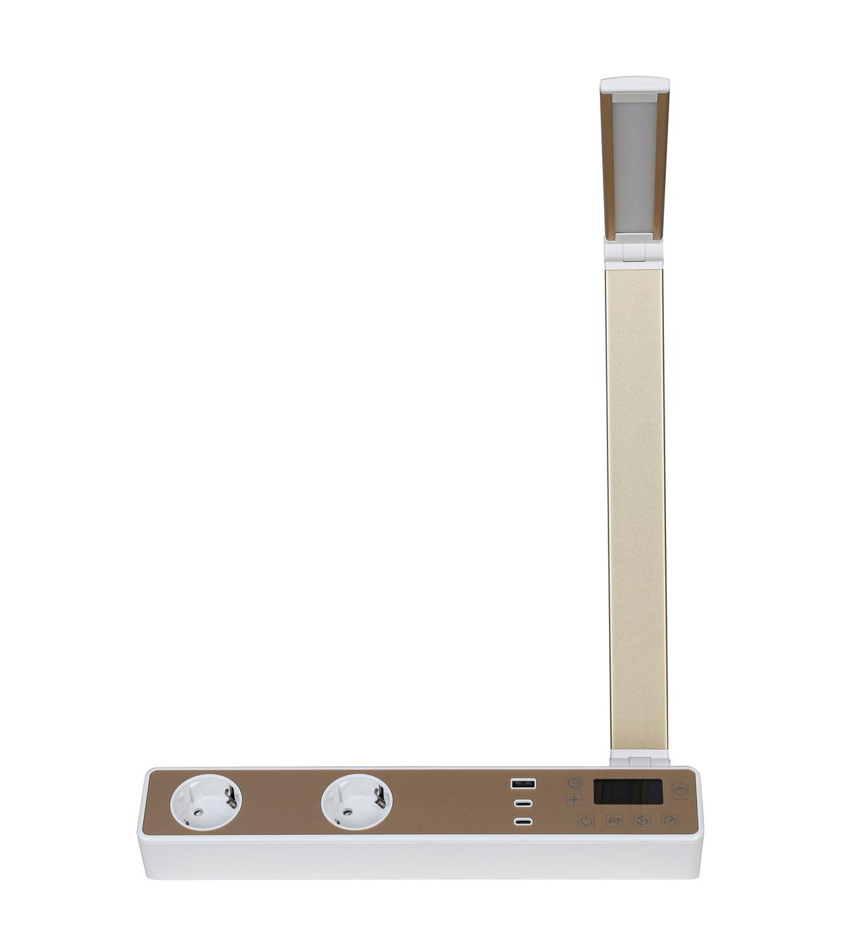 Íróasztali Lámpa Multi - rosé arany/fehér, Modern, műanyag/fém (33/10,5/37-66cm) - Mömax