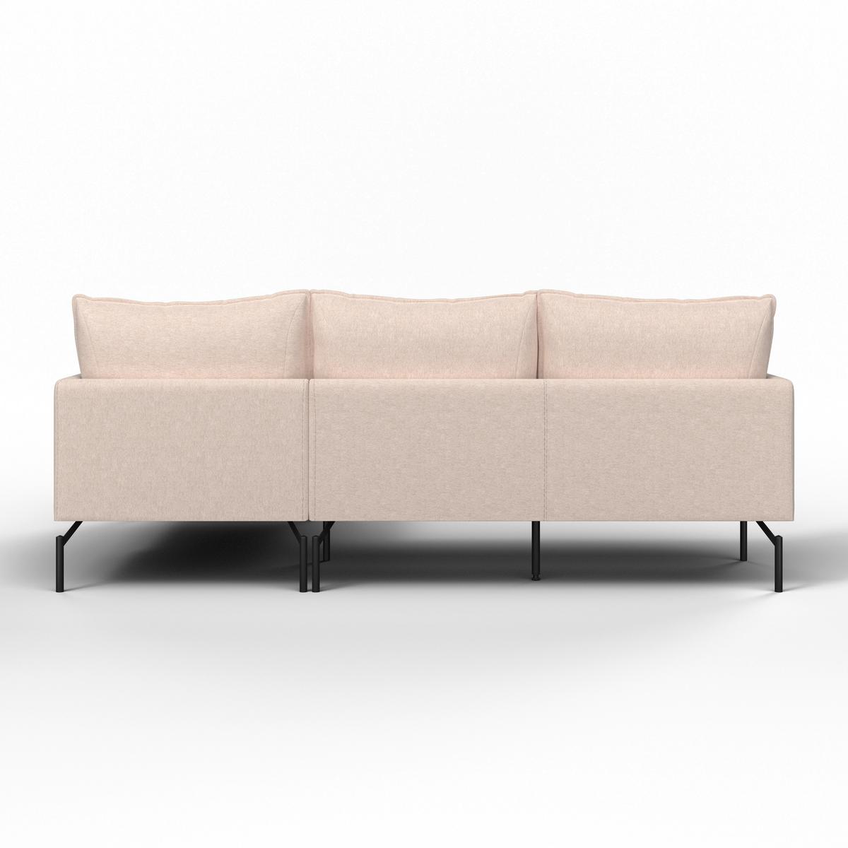 Sedežna Garnitura Rosa, Nežno Roza/bež - črna/bež, Moderno, kovina/tekstil (226/84/163cm) - Bessagi Home