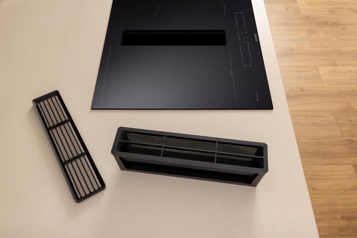 Kochfeld-Dunstabzug-Kombi GEH8432BSCWF - Schwarz, MODERN, Glas/Metall (83/23,3/52cm) - Gorenje