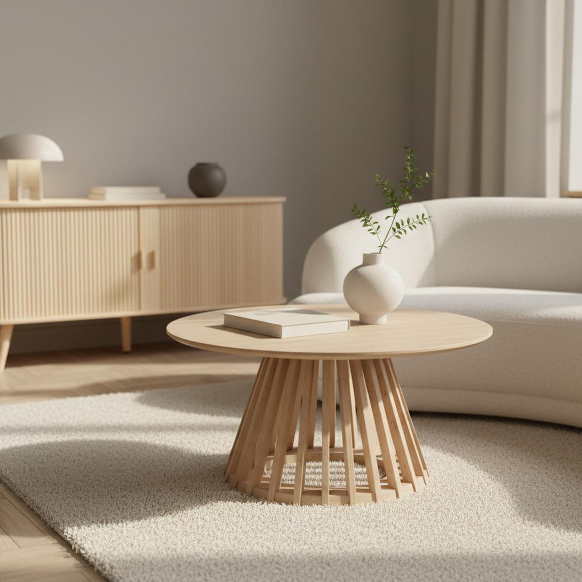 Couchtisch Ennio Eichefarben MDF rund - Eichefarben, MODERN, Holz/Holzwerkstoff (80/40cm) - Bessagi Home