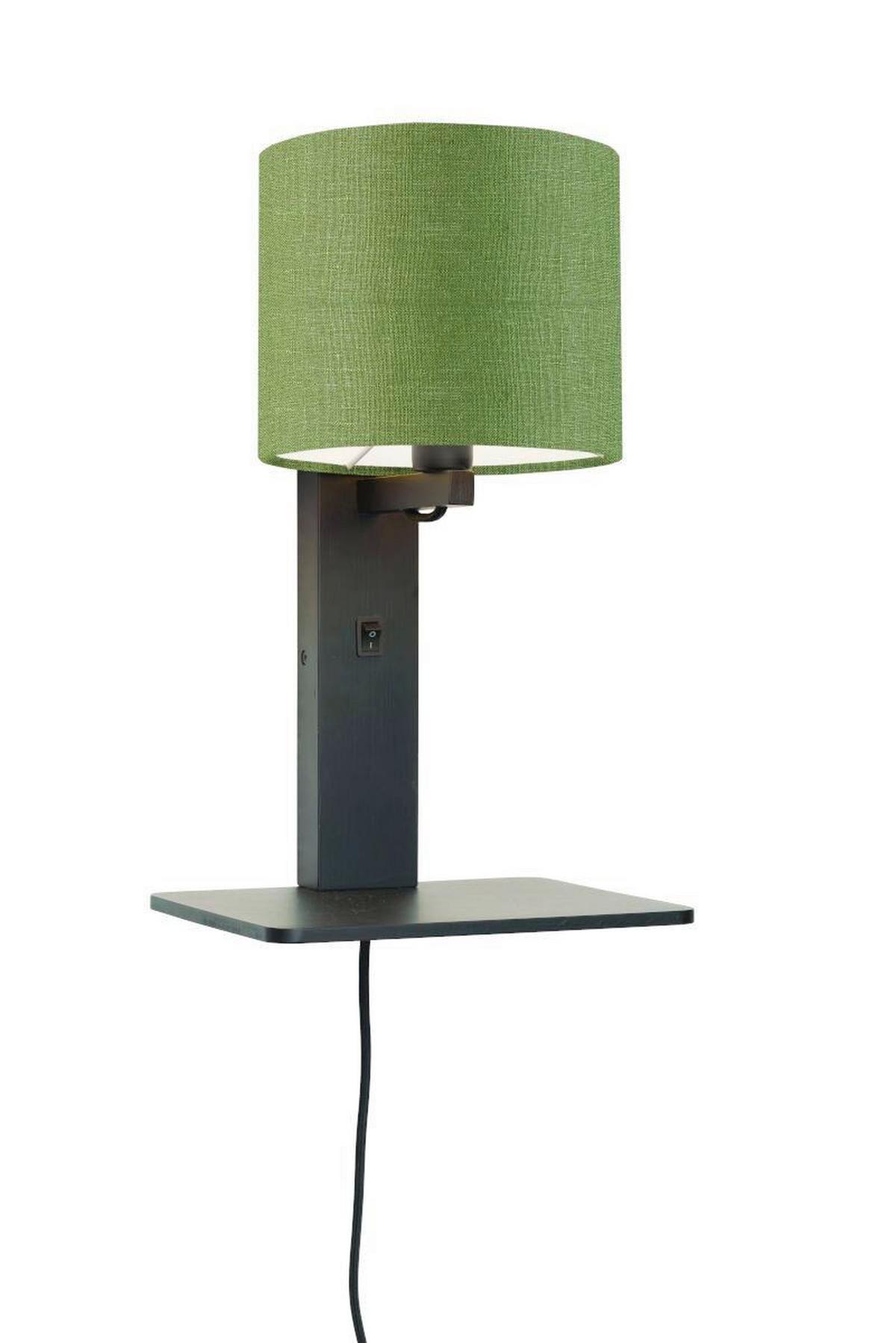 Stenska Svetilka Andes, Zelena, Črna - črna/zelena, Trend, tekstil/les (19/24/36cm) - Good & Mojo