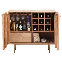 Barschrank Wl7.441 - Goldfarben/Akaziefarben, Design, Holz/Metall (90/45/78cm) - Livetastic